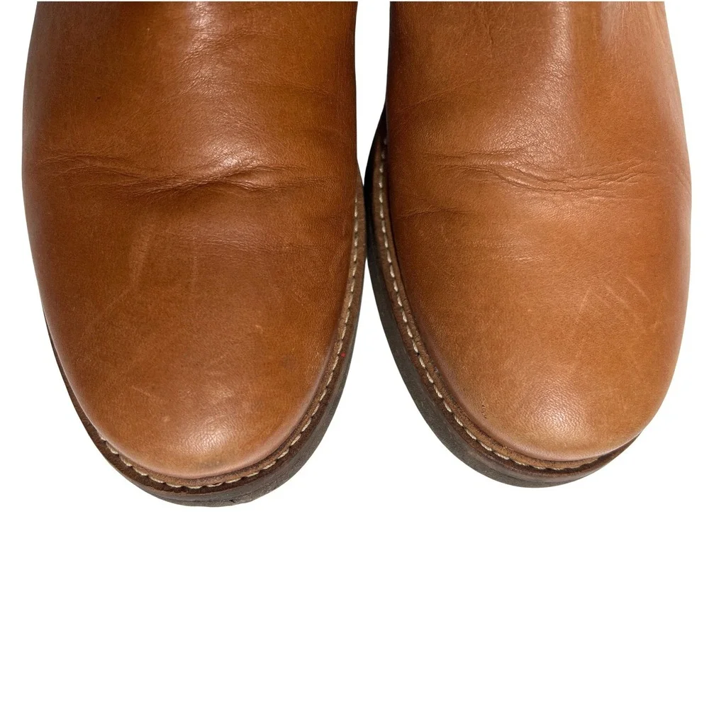Clarks Glick Elmfield Tan Leather Suede Shearling Lined Mid Calf Boots 8M GUC